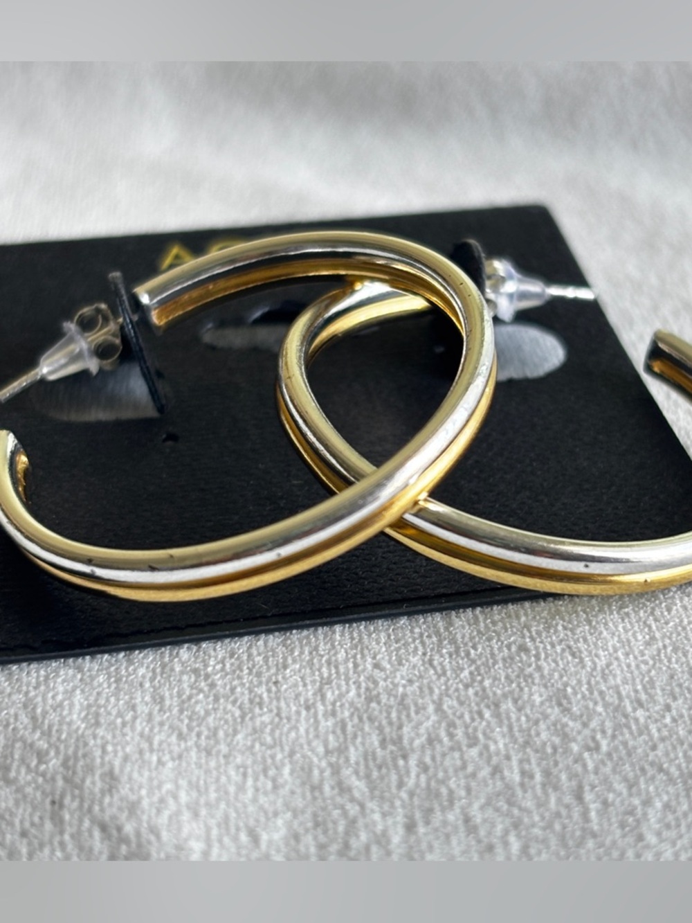 Two Tone Sterling Silver Earrings